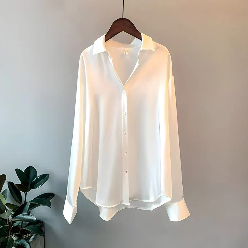 Elegant Flowing Blouse – Chic & Timeless Button-Up Shirt - Aulerien