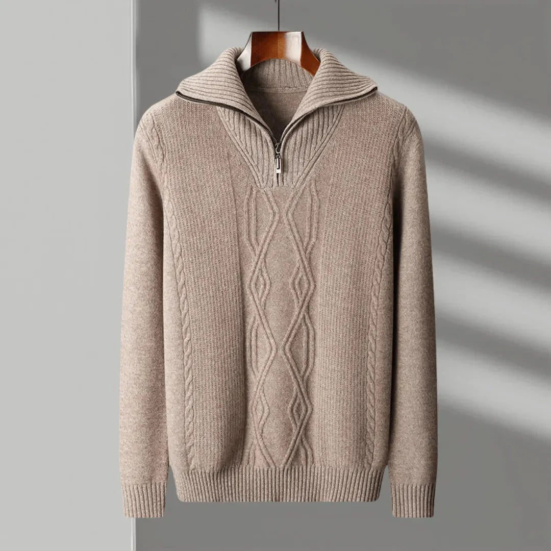 Alfie Sweater | Men’s Half-Zip Wool Blend Knit