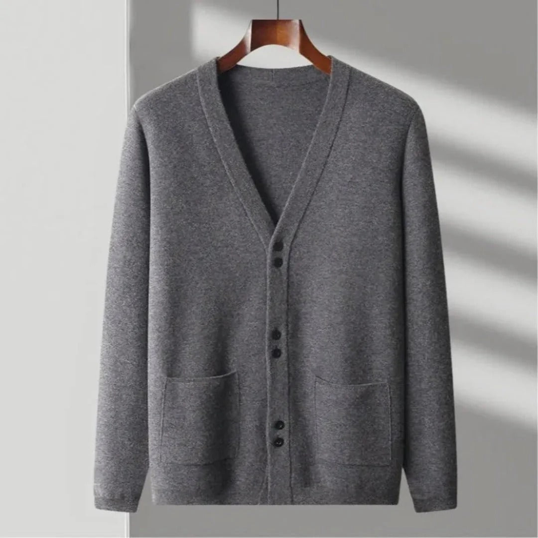 Albert Cardigan | Men’s Wool Blend V-Neck Button-Up