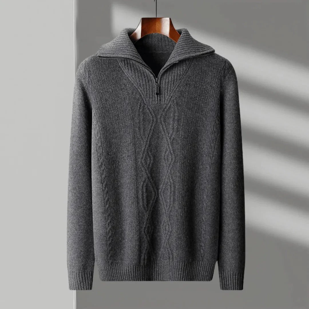 Alfie Sweater | Men’s Half-Zip Wool Blend Knit