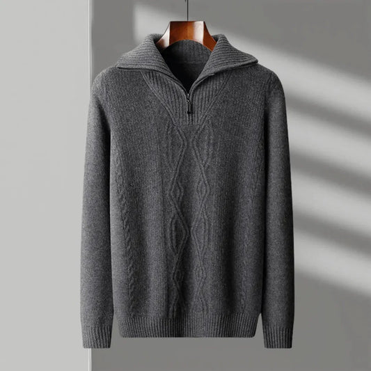 Alfie Sweater | Men’s Half-Zip Wool Blend Knit